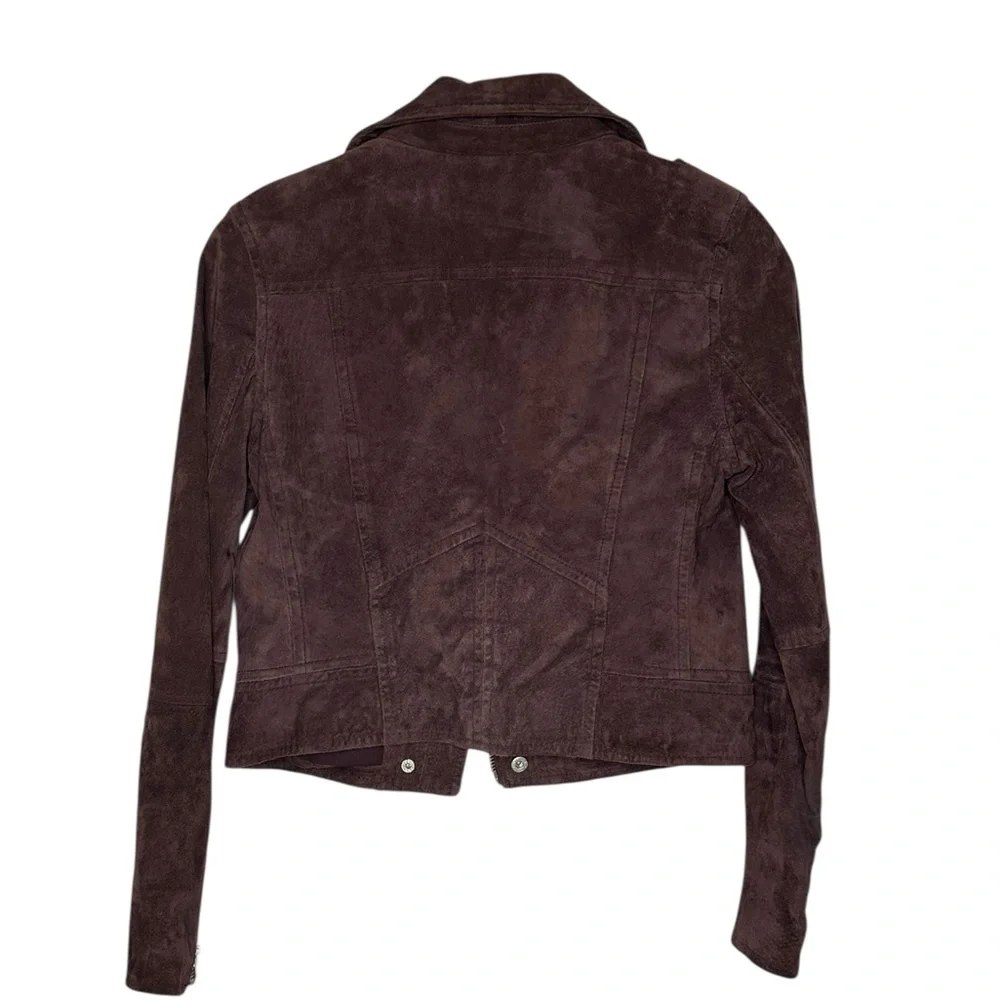 SL8 by BlankNYC Marion Suede Moto Jacket in eggplant xs - Picture 4 of 13